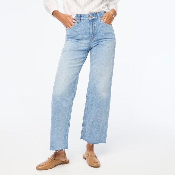 NWT J Crew Factory Wide-Leg Cropped Jean in All-Day Stretch Size 29 - Picture 1 of 6